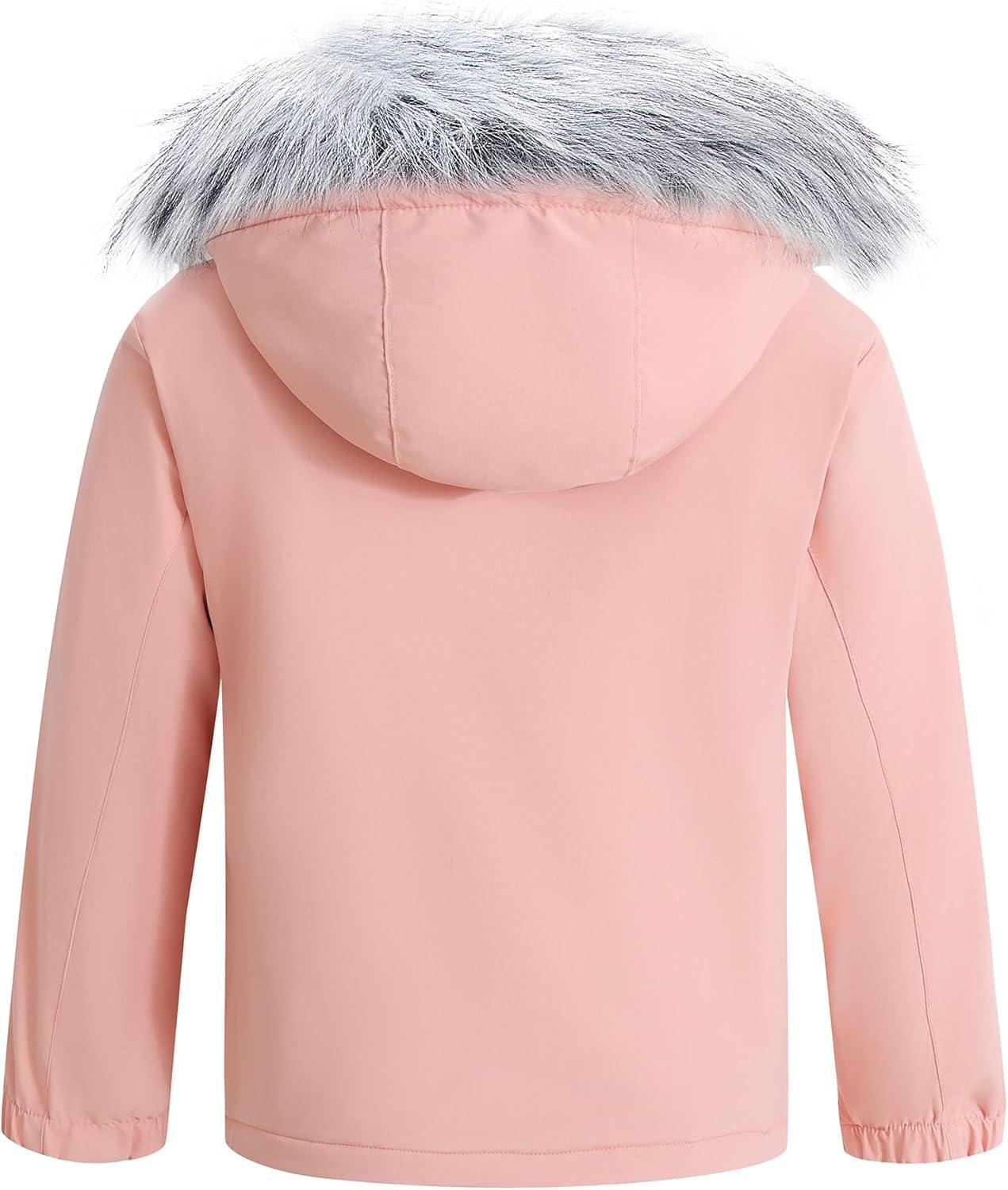 imageWantdo Girls Warm Snow Coat Waterproof Ski Jacket Windproof Winter Parka Insulated Fleece Rain JacketsCoral Pink