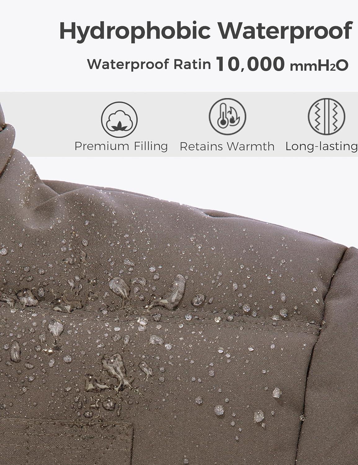 imageWantdo Mens Hooded Winter Coat Warm Puffer Jacket Thicken Cotton Coat with Removable HoodBrown