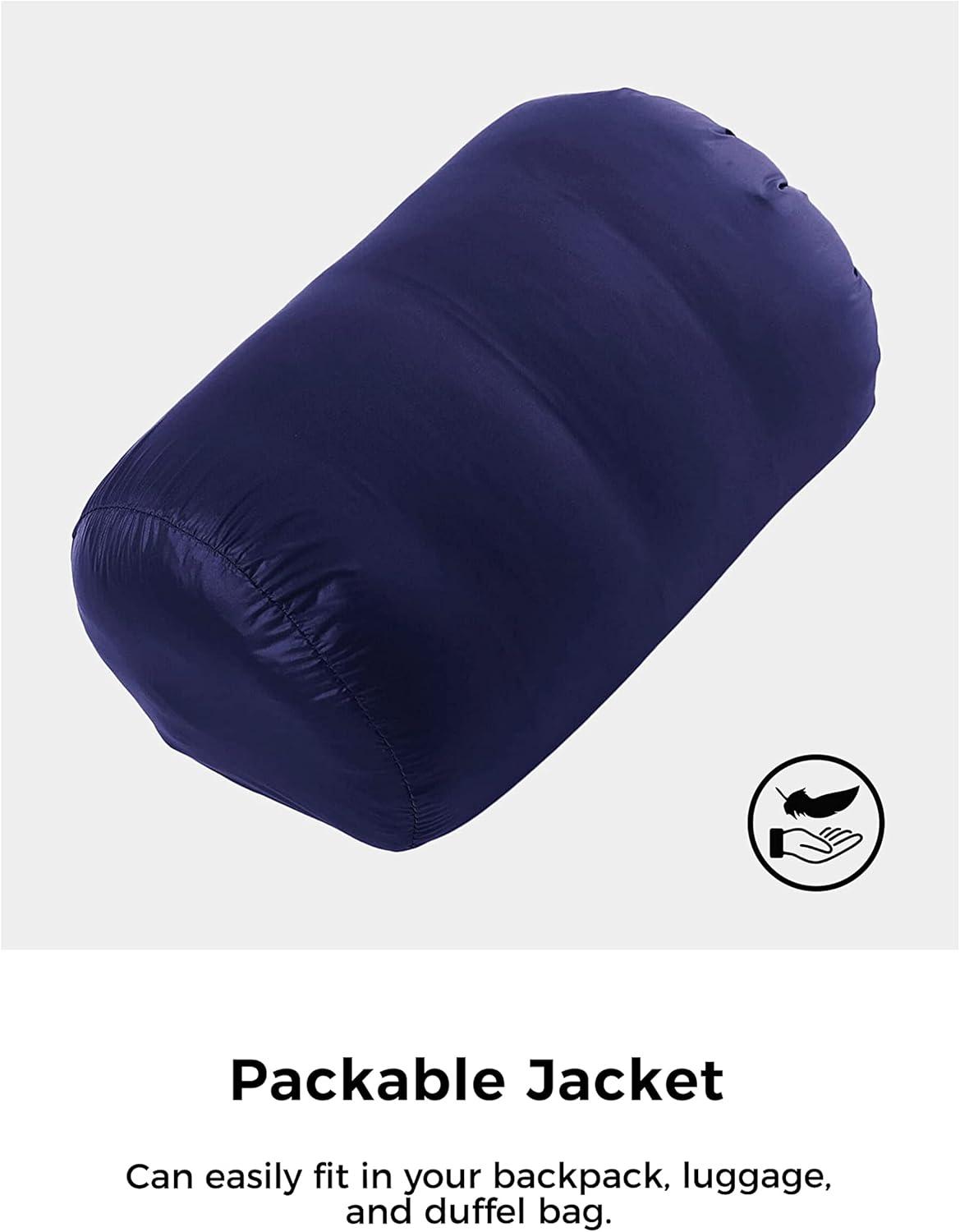 imageWantdo Womens Packable Down Jacket Lightweight Puffer Jacket Hooded Winter CoatNavy