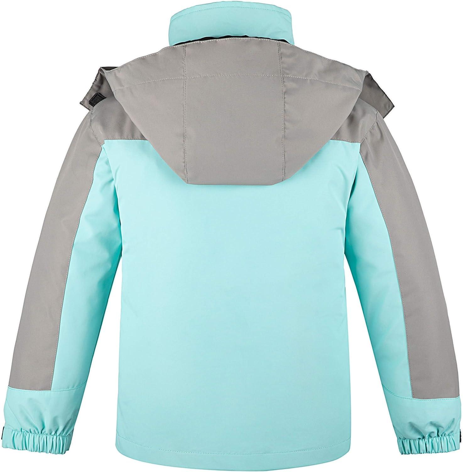 imagewantdo Girls Ski Jacket Warm 3 in 1 Winter Coat Fleece Lined Snow CoatGreen