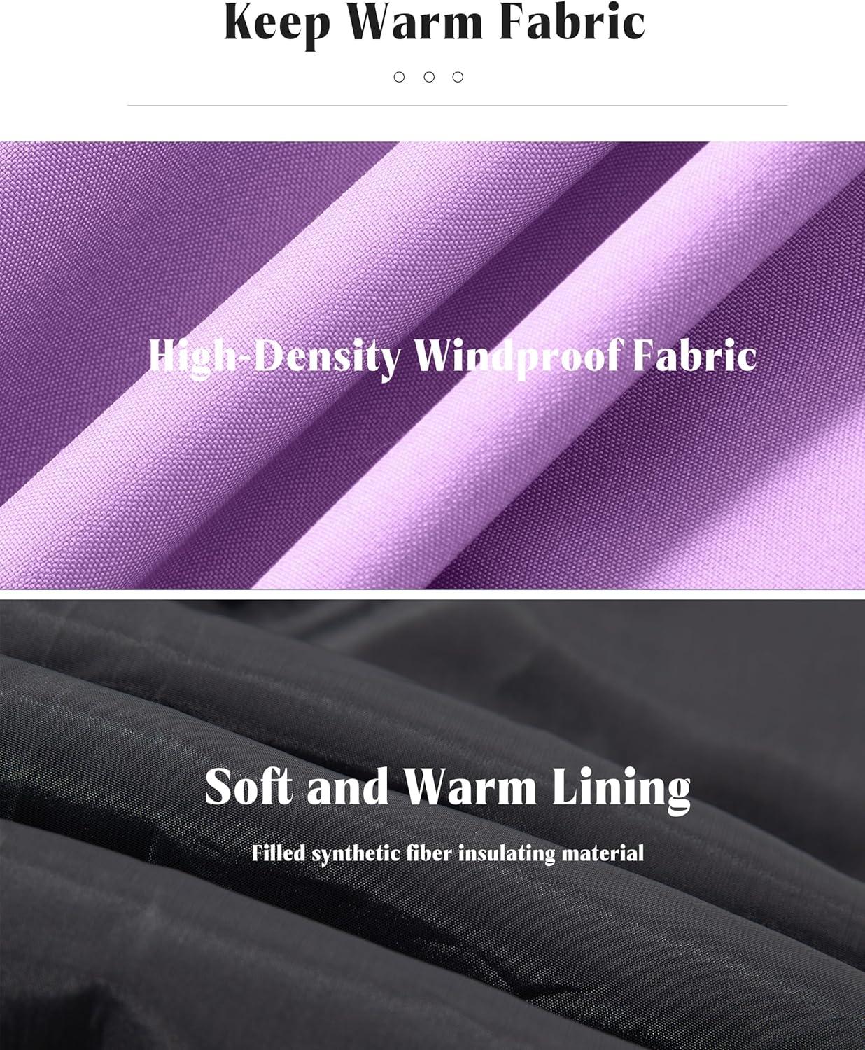 imagewantdo Kids Girls Waterproof Ski Bibs Warm Snow Winter Pants Winter Warm Pants InsulatedLight Purple