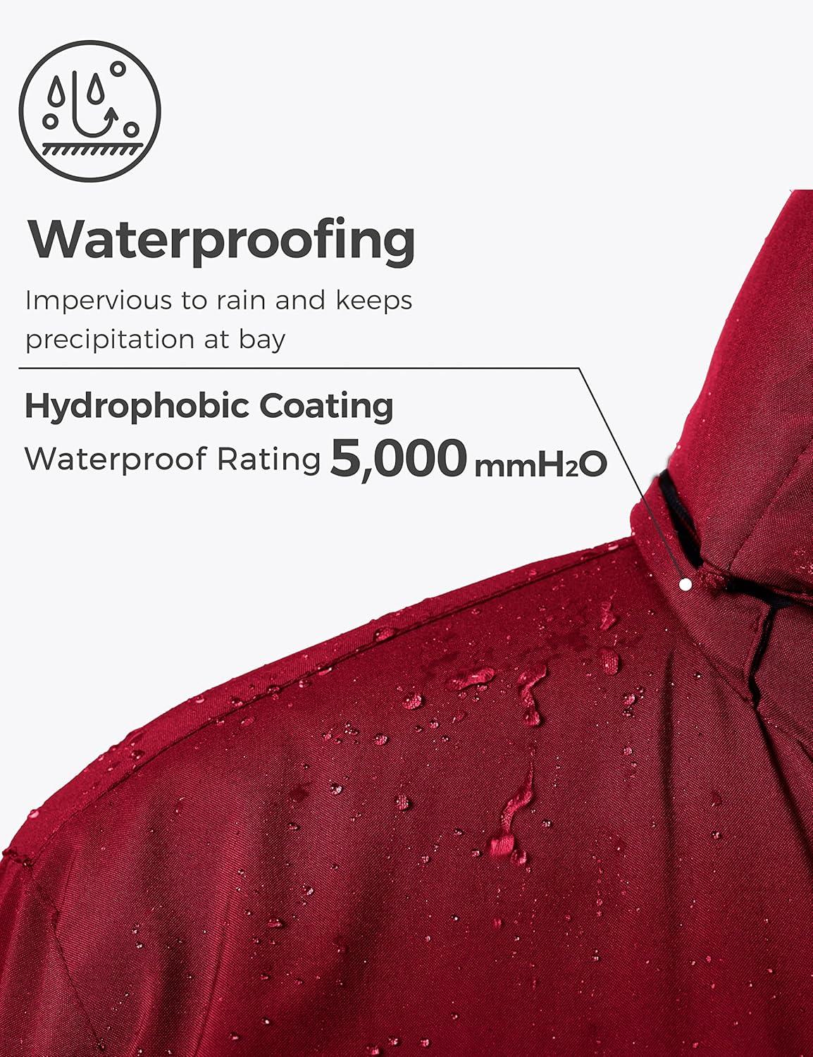 imagewantdo Womens 3 in 1 Waterproof Ski Jacket Mountain Snowboarding Jacket Winter Snow CoatWine Red