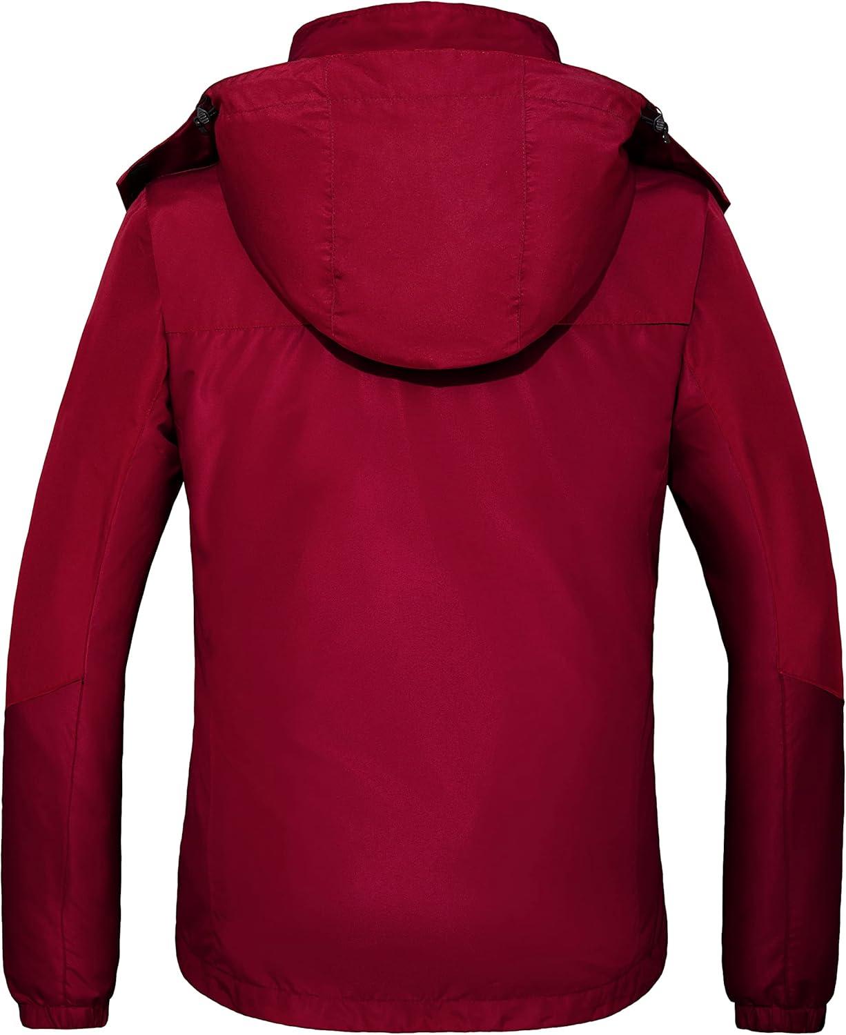 imagewantdo Womens 3 in 1 Waterproof Ski Jacket Mountain Snowboarding Jacket Winter Snow CoatWine Red