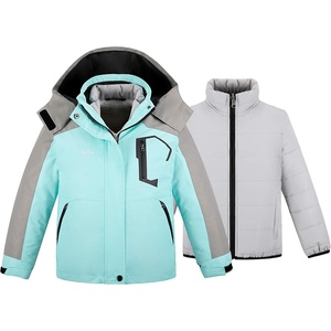 wantdo Girls’ 3-in-1 Ski Jacket Windproof Winter Coat Hooded Raincoat(Green)