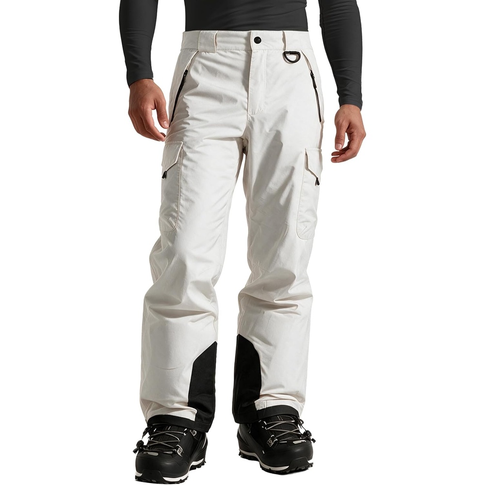 image:imagewantdo Mens Snow Pants Warm Winter Ski Bibs Outdoor Snowboard OverallsWhite