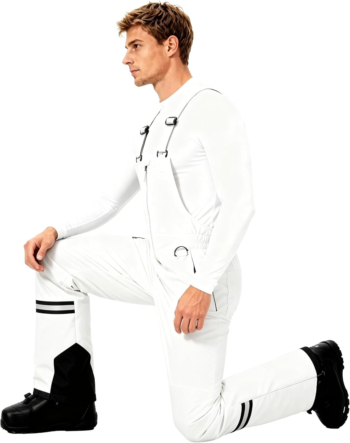 image:imagewantdo Mens Snow Bibs Warm Winter Ski Pants Outdoor Snowboard OverallsWhite
