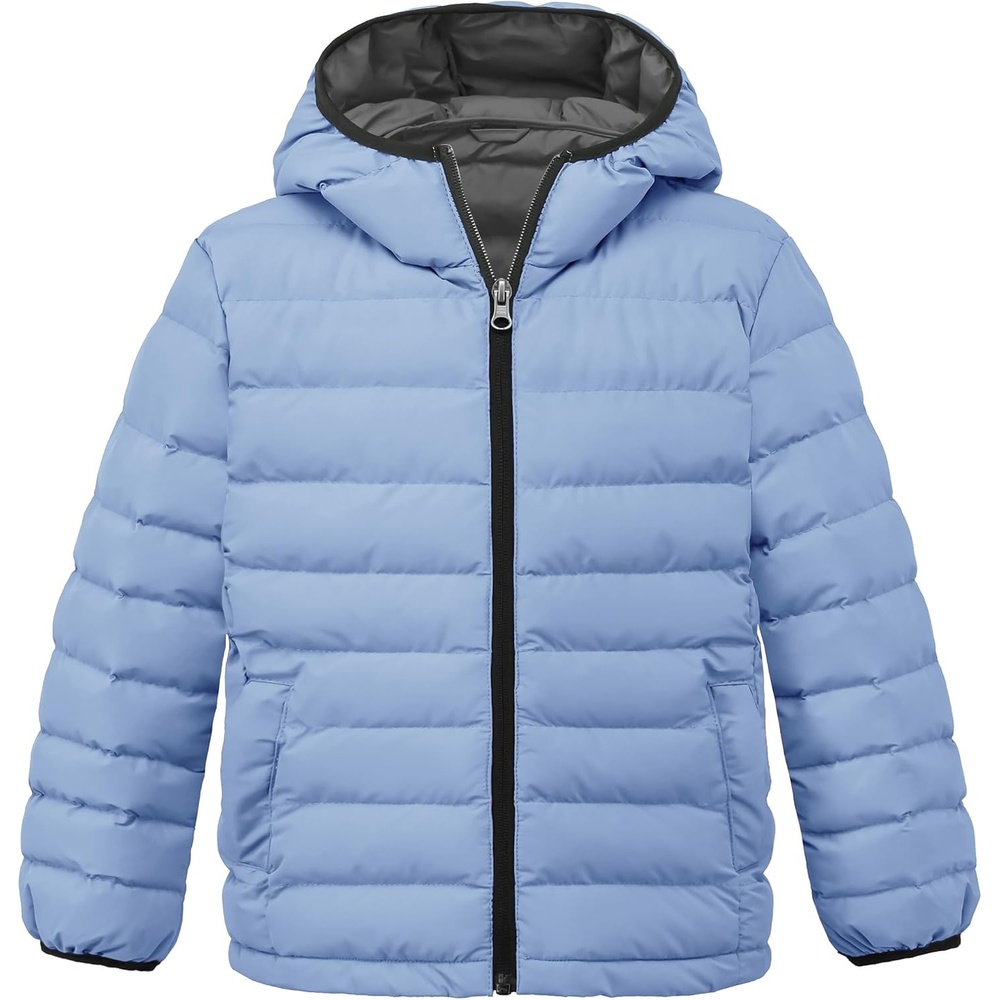 image:imagewantdo Girls Warm Winter Coat Lightweight Puffer Jacket Outerwear HoodedGreen
