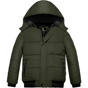 wantdo Boys’ Winter Coat Waterproof Puffer Jacket with Removable Hood(Army Green)