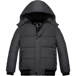 wantdo Boys’ Winter Coat Waterproof Puffer Jacket with Removable Hood(Dark Grey)