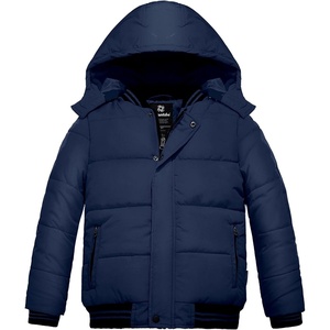 wantdo Boys’ Winter Coat Waterproof Puffer Jacket with Removable Hood(Navy)