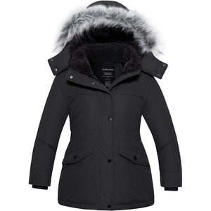 wantdo Girls’ Long Winter Coat Waterproof Puffer Jacket Warm Parka Hooded(Black)