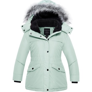 wantdo Girls’ Long Winter Coat Waterproof Puffer Jacket Warm Parka Hooded(Green)