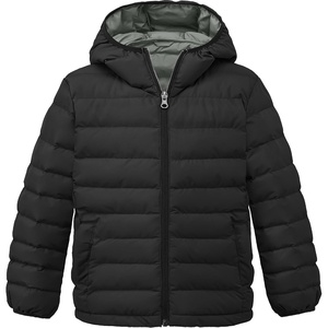 wantdo Girls’ Warm Winter Coat Lightweight Puffer Jacket Outerwear Hooded(Black)