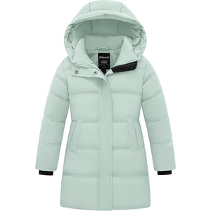 wantdo Girls’ Winter Coat Long Puffer Jacket Thickened Parka Hooded(Green)
