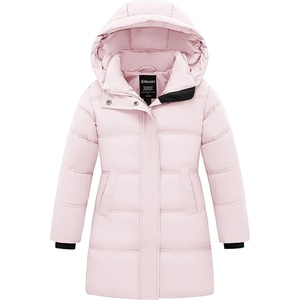 wantdo Girls’ Winter Coat Long Puffer Jacket Thickened Parka Hooded(Light Pink)