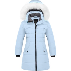 wantdo Girls’ Winter Coat Waterproof Long Puffer Jacket Warm Parka Hooded(Blue)
