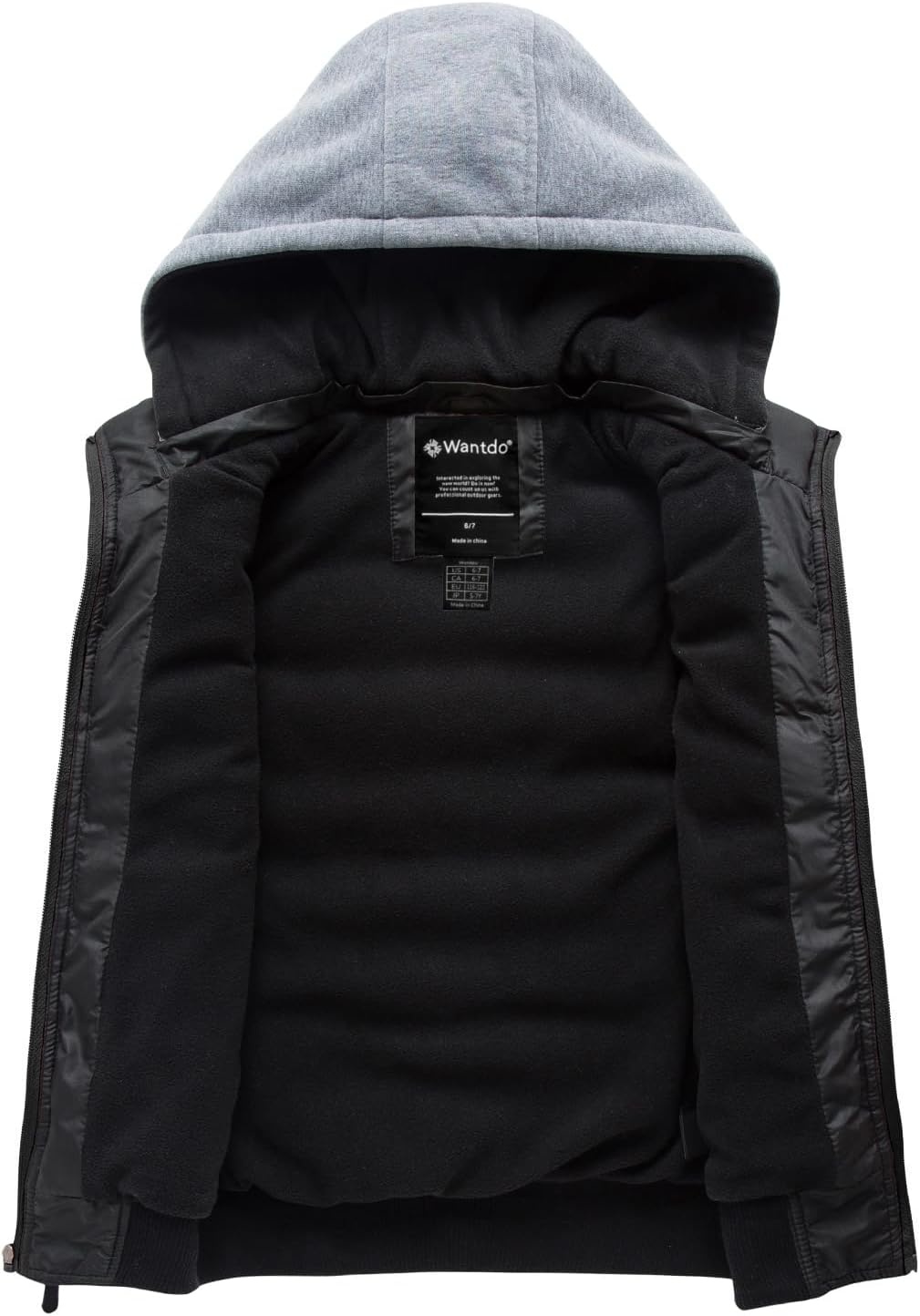 image:imagewantdo Boys Puffer Vest Waterproof Sleeveless Winter Coat with Zip PocketsBlack