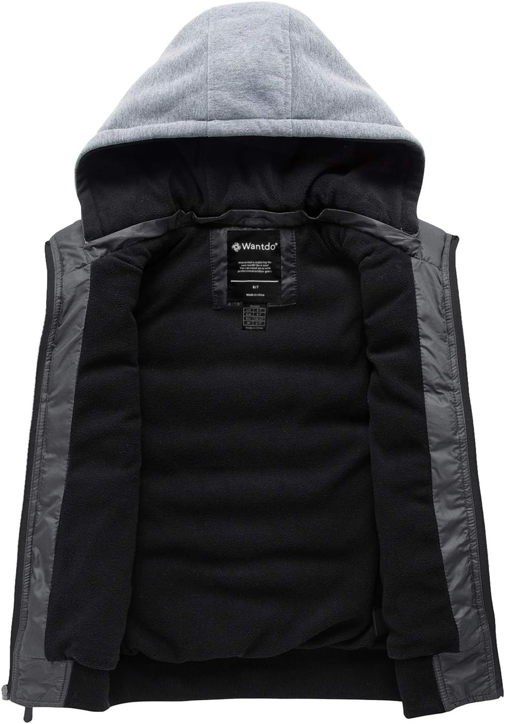 image:imagewantdo Boys Puffer Vest Waterproof Sleeveless Winter Coat with Zip PocketsDark Gray