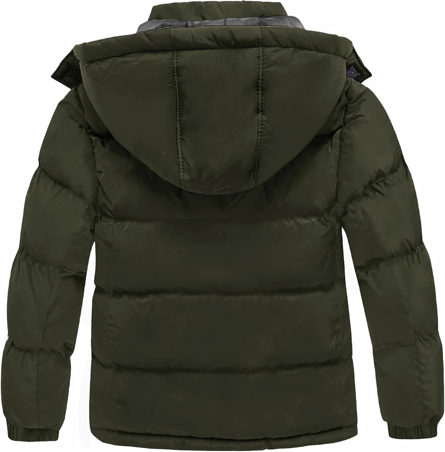 image:imagewantdo Boys Winter Coat Waterproof Puffer Jacket Parka with Removable HoodArmy Green