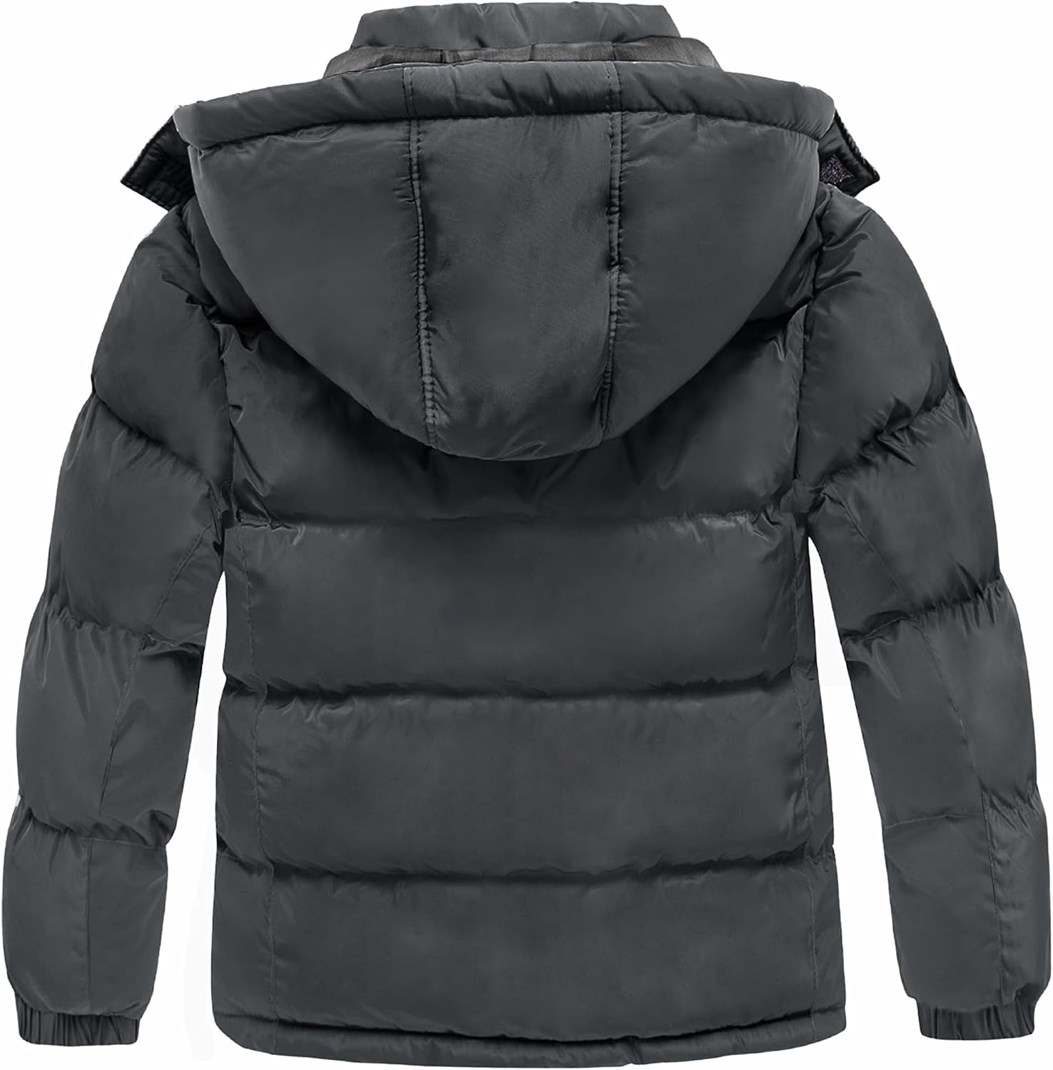image:imagewantdo Boys Winter Coat Waterproof Puffer Jacket Parka with Removable HoodDark Gray