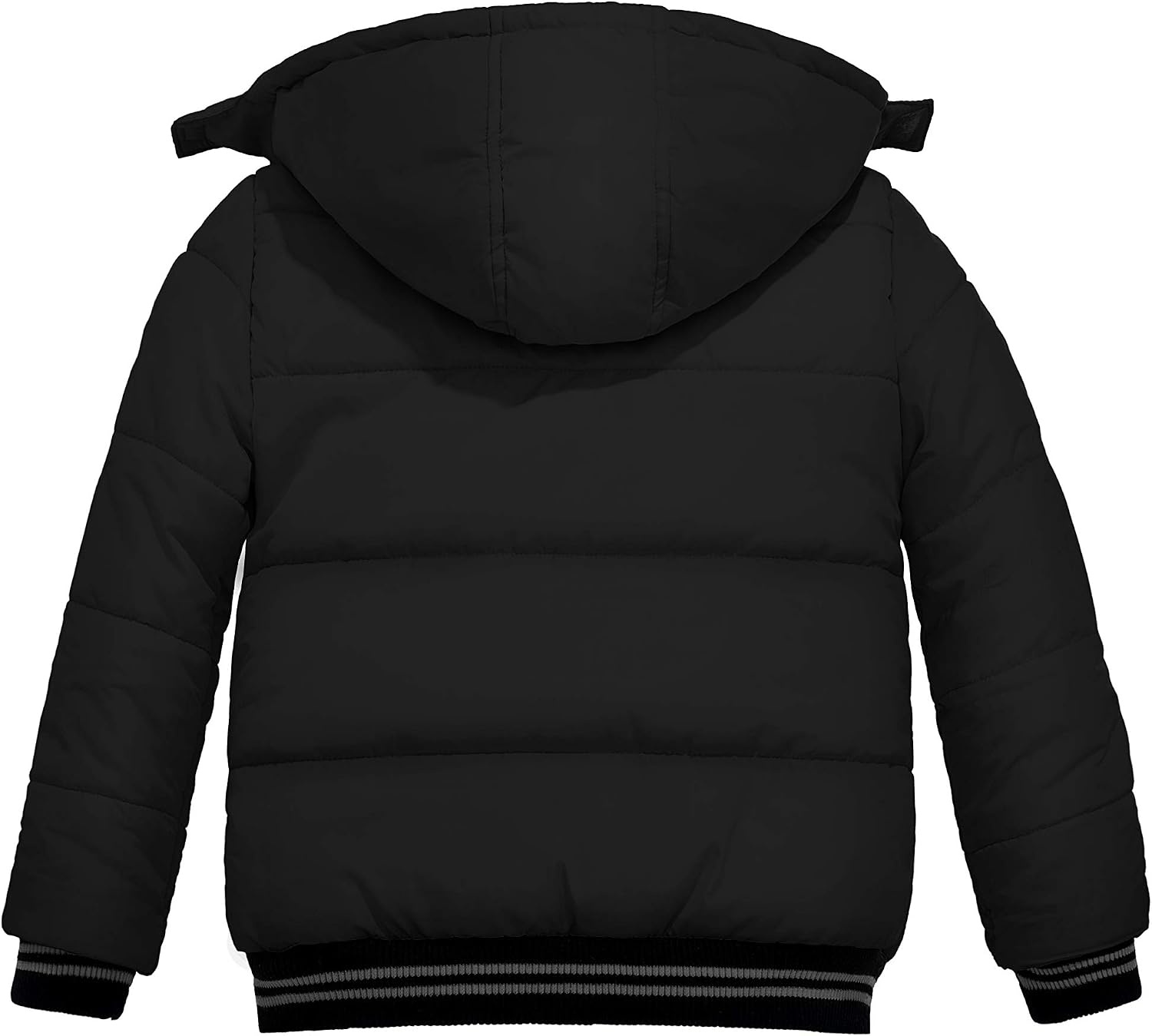 image:imagewantdo Boys Winter Coat Waterproof Puffer Jacket with Removable HoodBlack