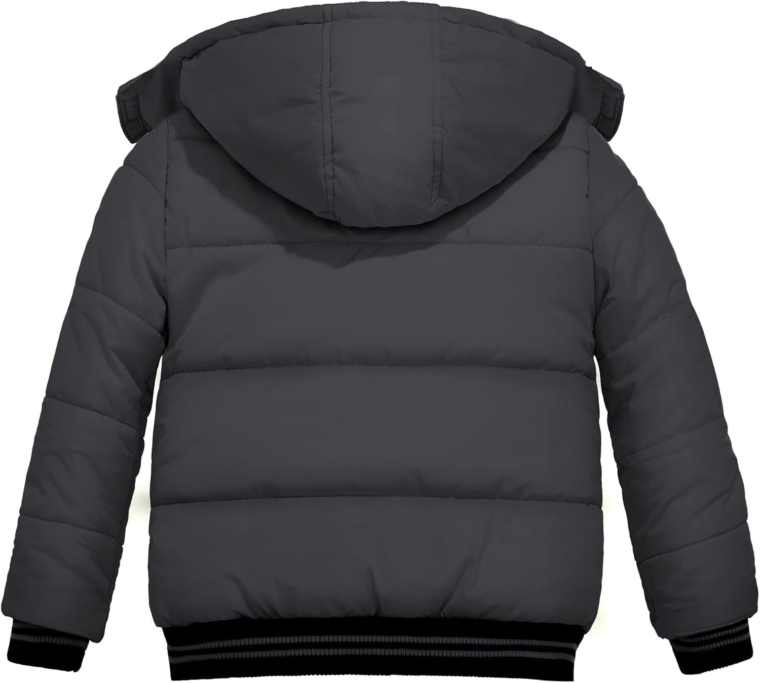 image:imagewantdo Boys Winter Coat Waterproof Puffer Jacket with Removable HoodDark Grey