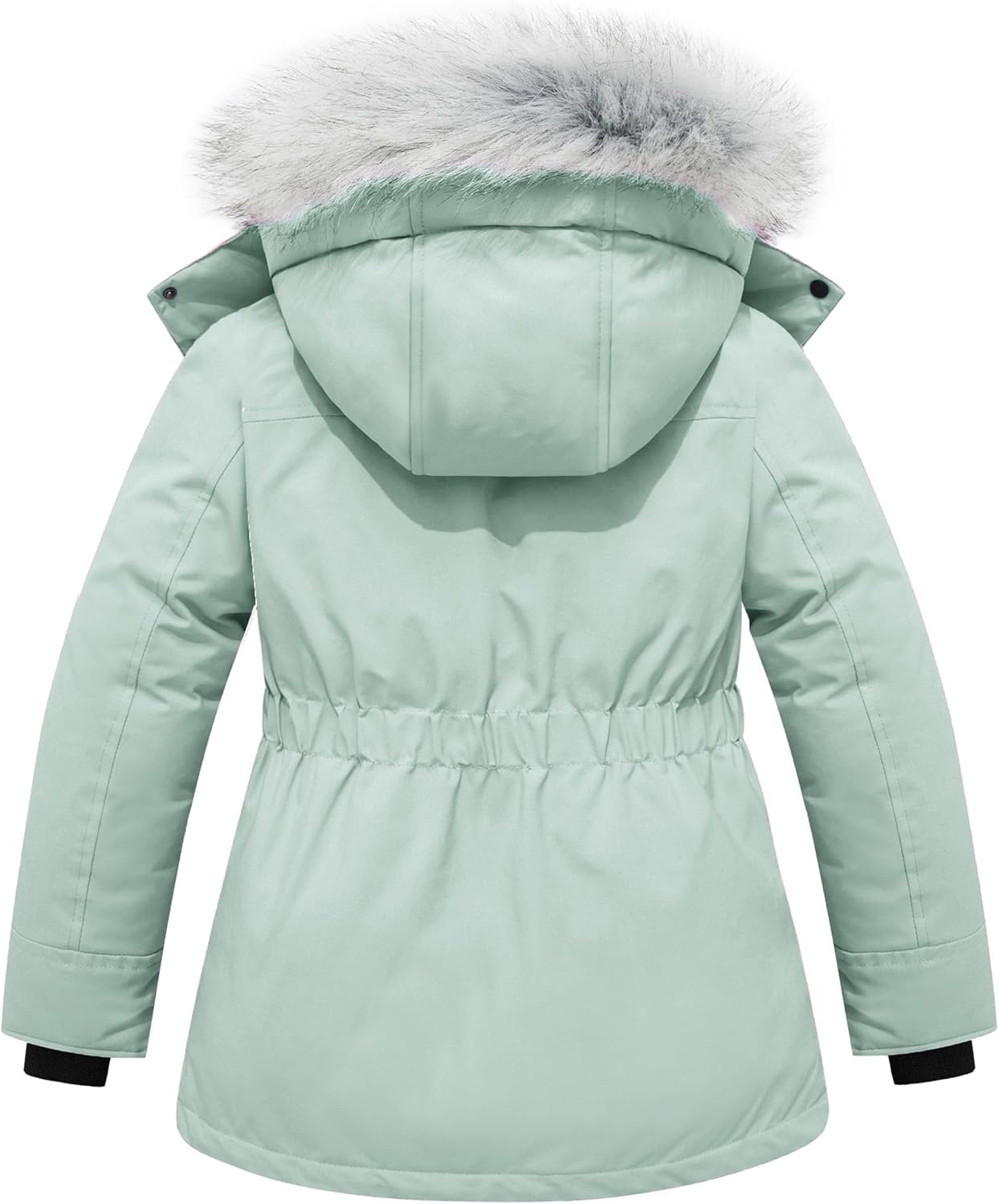 image:imagewantdo Girls Long Winter Coat Waterproof Puffer Jacket Warm Parka HoodedGreen