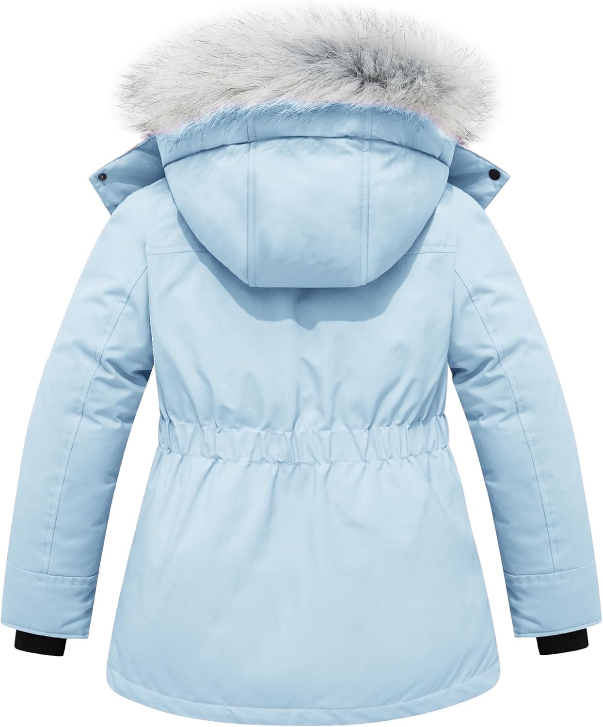 image:imagewantdo Girls Long Winter Coat Waterproof Puffer Jacket Warm Parka HoodedLight Blue