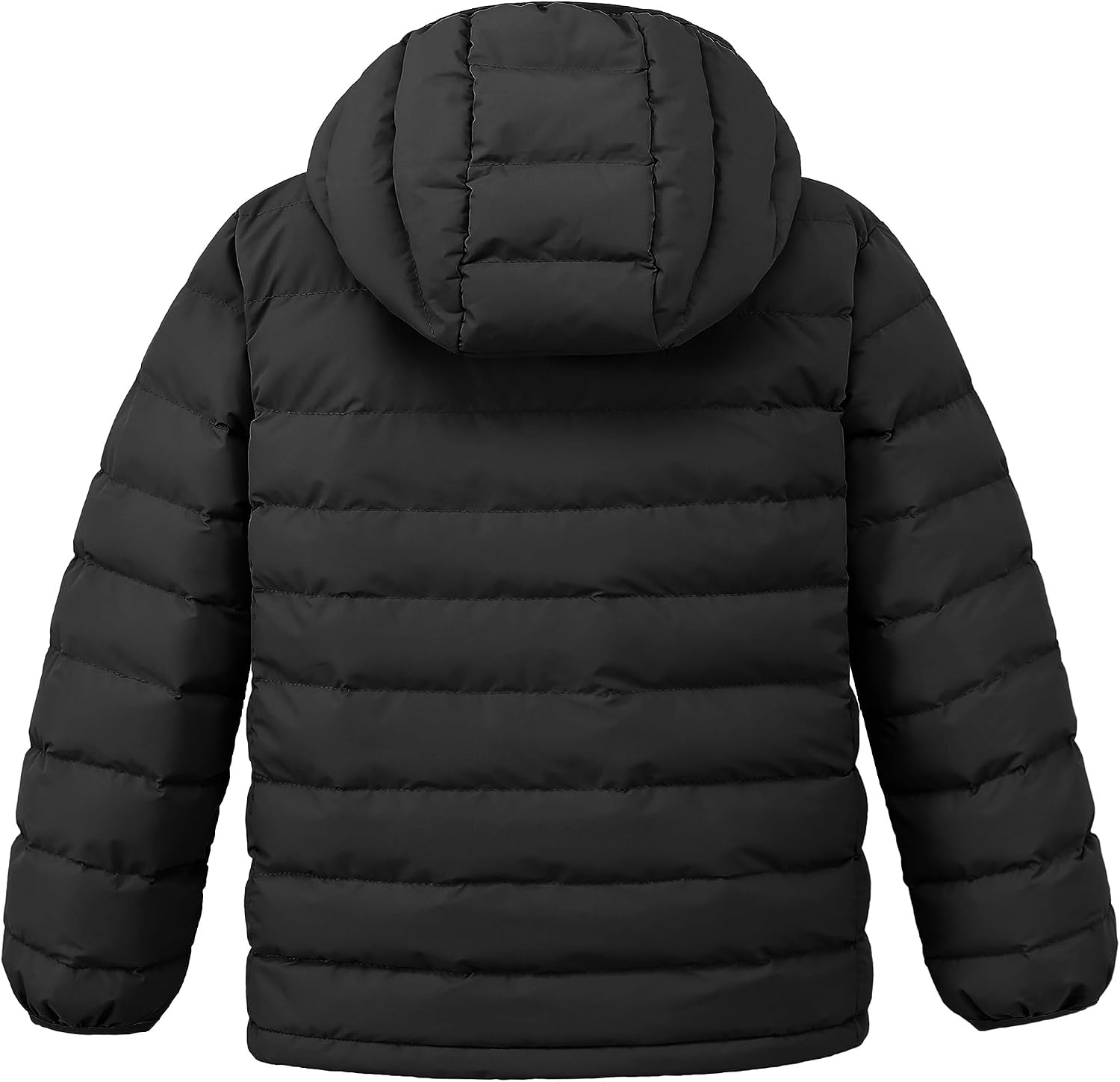 image:imagewantdo Girls Warm Winter Coat Lightweight Puffer Jacket Outerwear HoodedBlack
