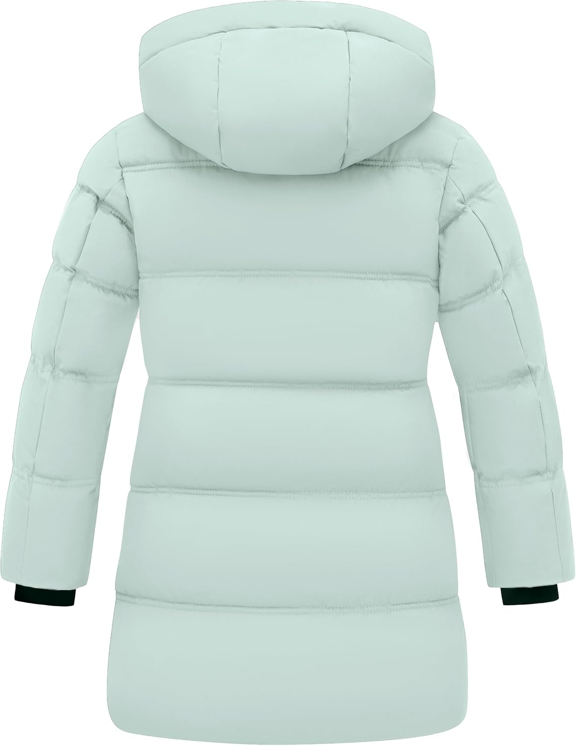 image:imagewantdo Girls Winter Coat Long Puffer Jacket Thickened Parka HoodedGreen
