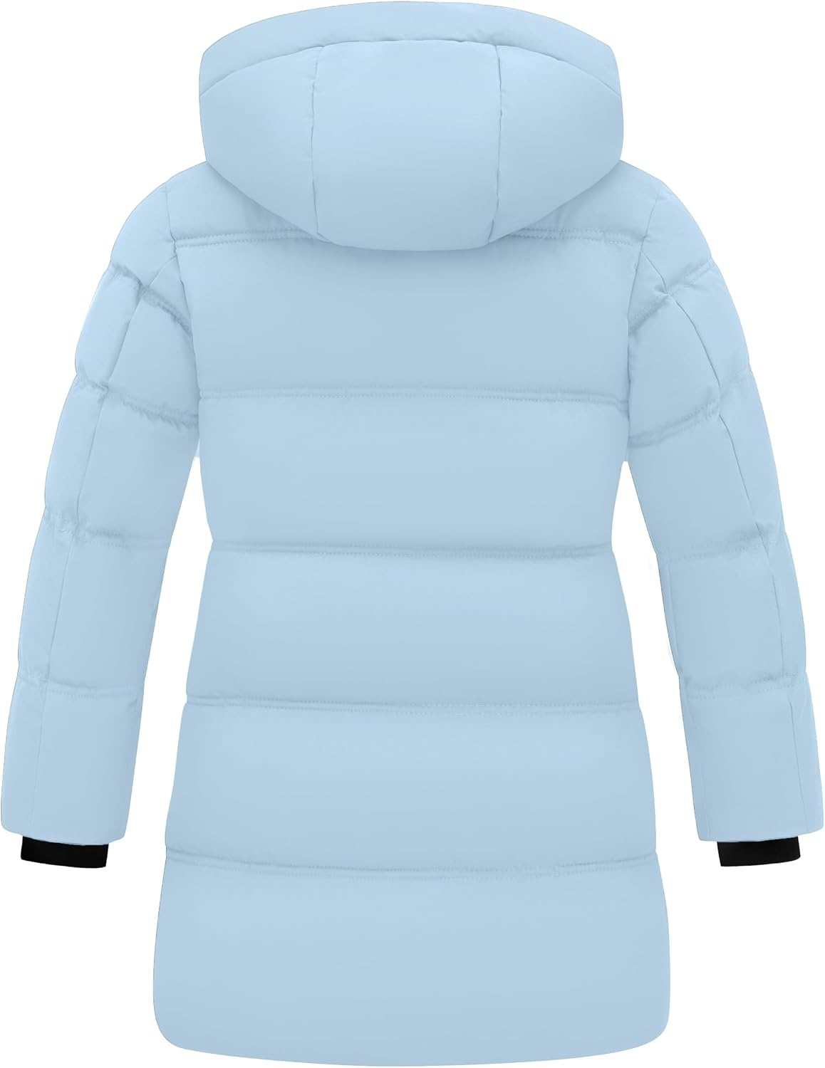 image:imagewantdo Girls Winter Coat Long Puffer Jacket Thickened Parka HoodedLight Blue
