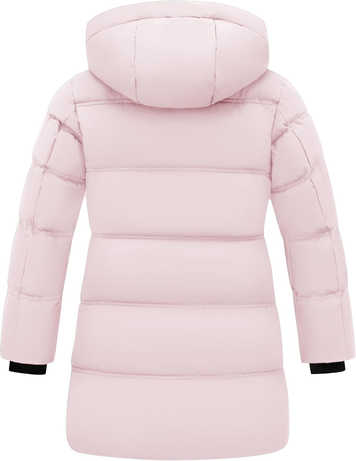 image:imagewantdo Girls Winter Coat Long Puffer Jacket Thickened Parka HoodedLight Pink