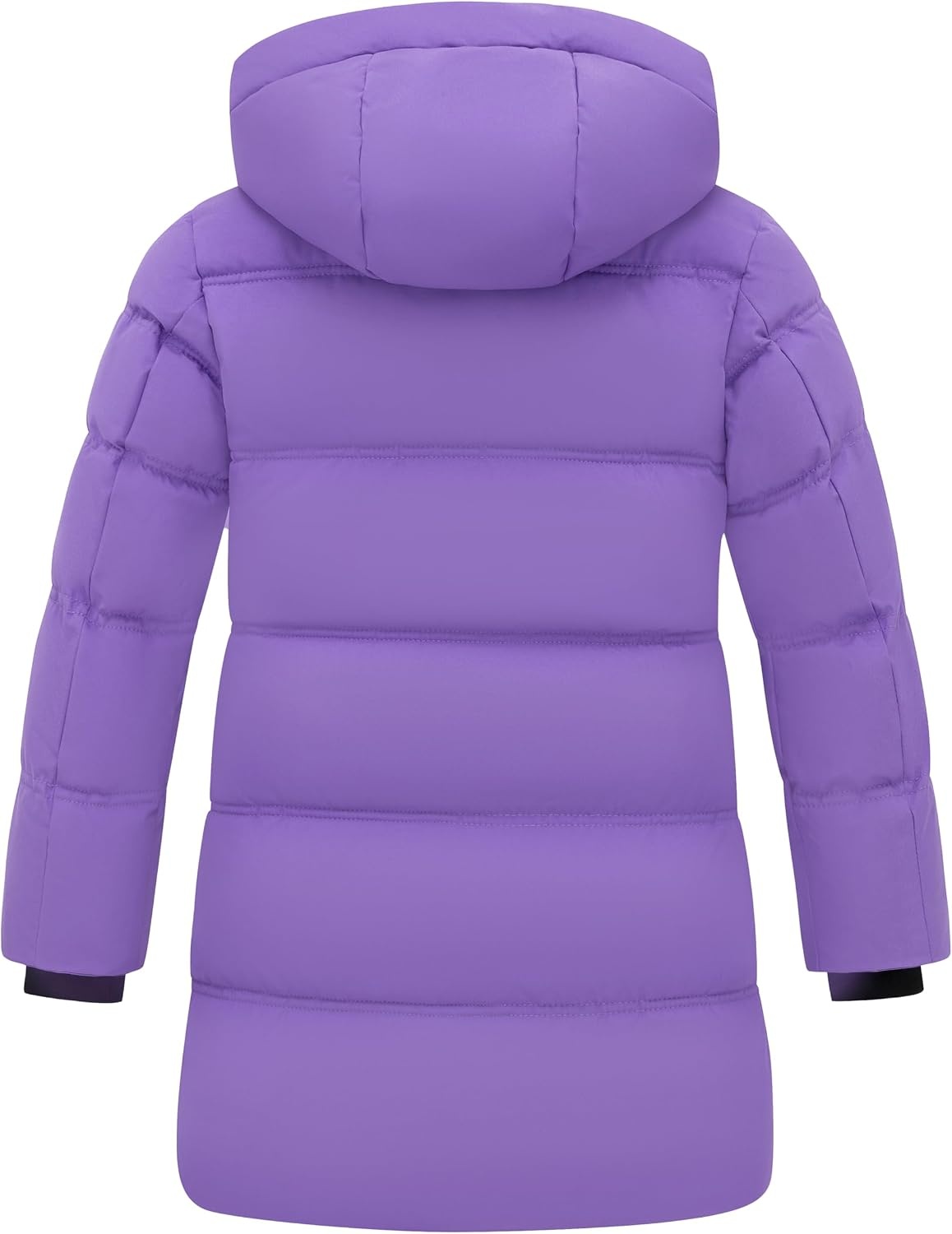 image:imagewantdo Girls Winter Coat Long Puffer Jacket Thickened Parka HoodedPurple