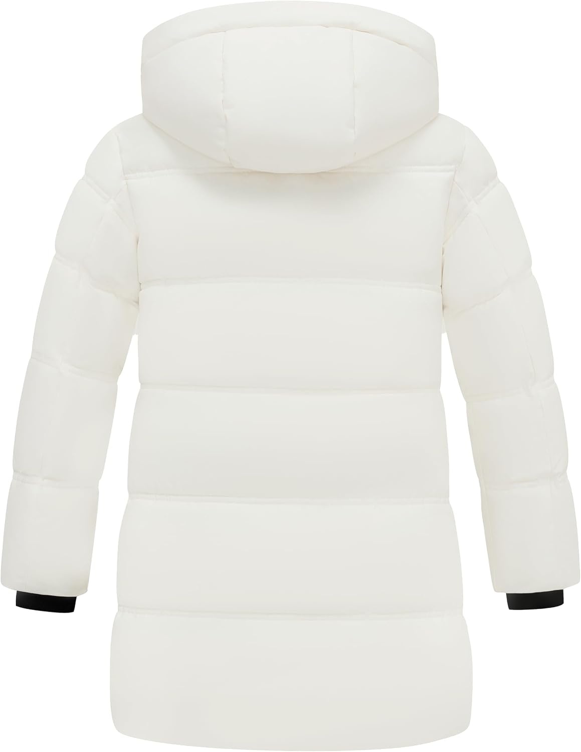 image:imagewantdo Girls Winter Coat Long Puffer Jacket Thickened Parka HoodedWhite