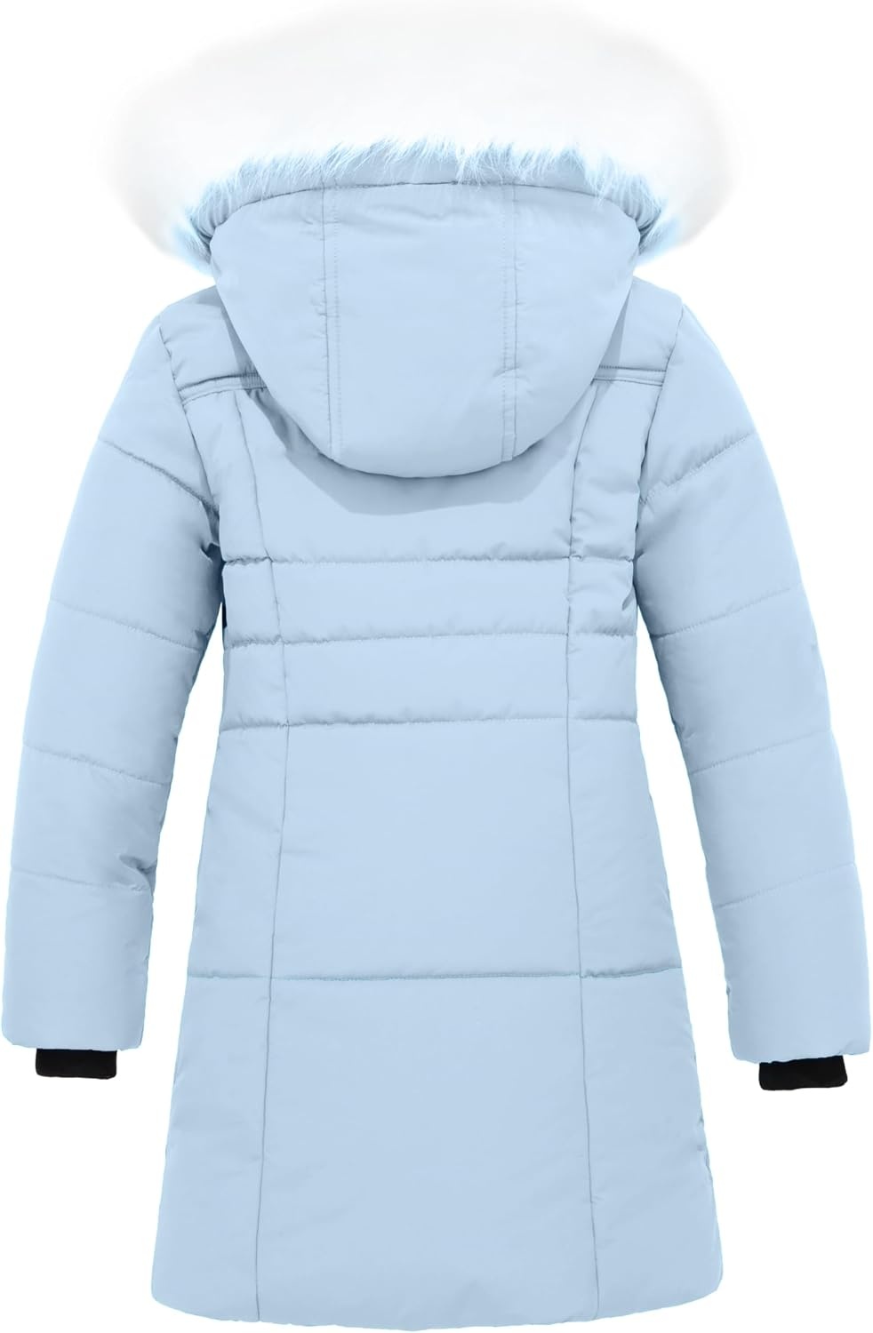 image:imagewantdo Girls Winter Coat Waterproof Long Puffer Jacket Warm Parka HoodedBlue