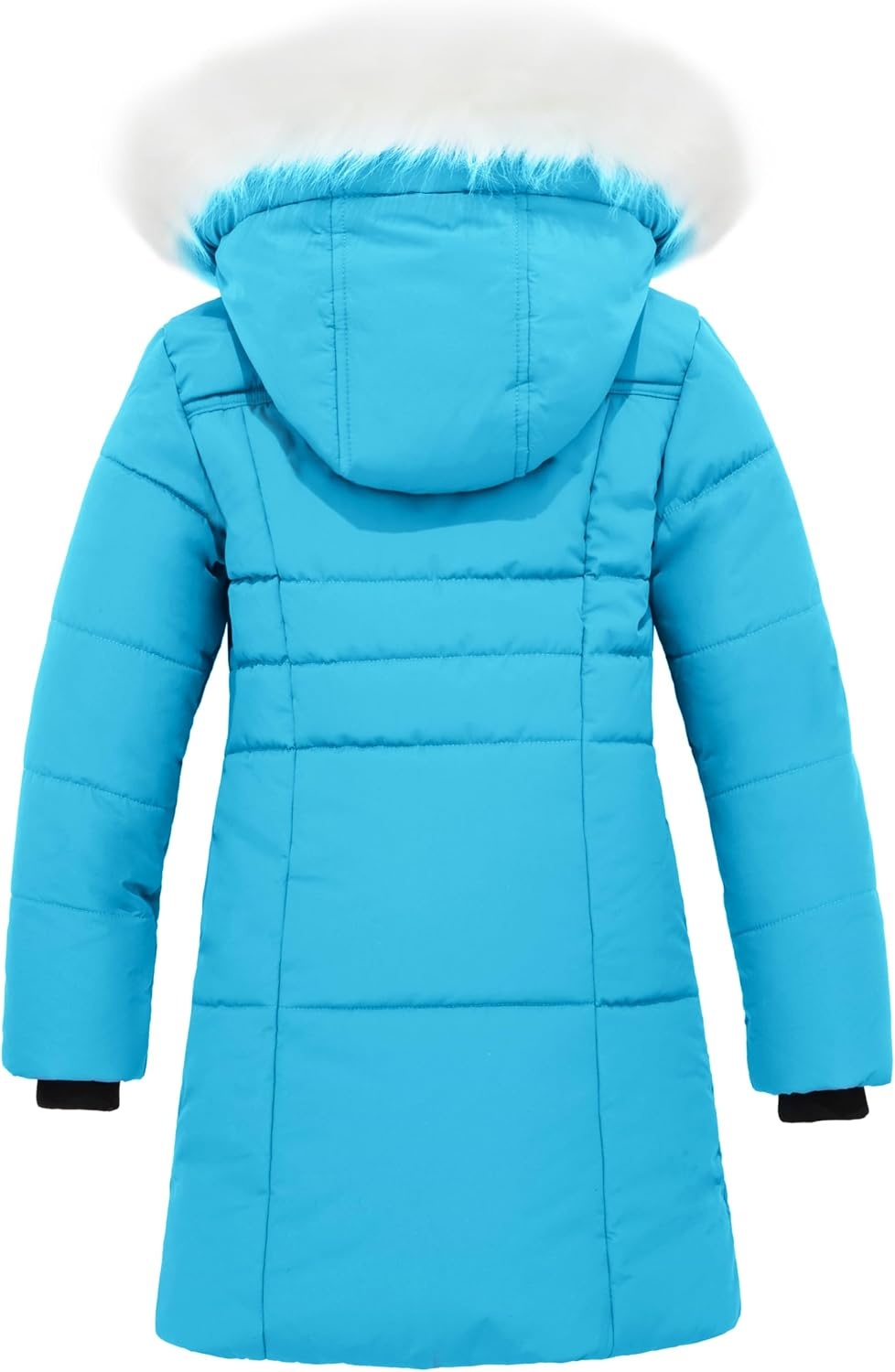 image:imagewantdo Girls Winter Coat Waterproof Long Puffer Jacket Warm Parka HoodedLight Blue