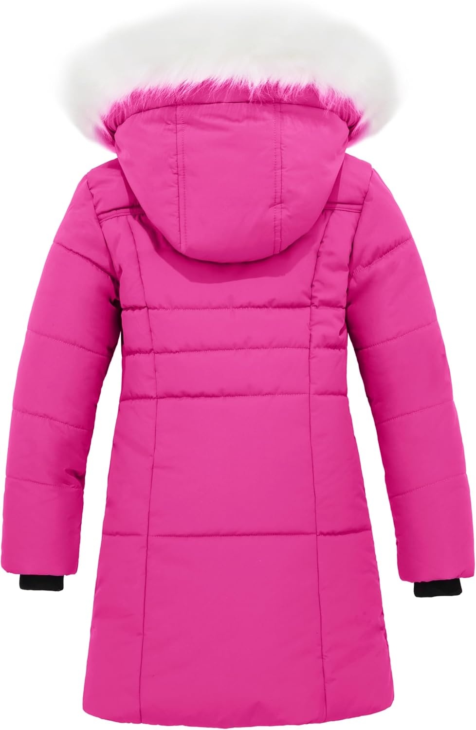 image:imagewantdo Girls Winter Coat Waterproof Long Puffer Jacket Warm Parka HoodedPink